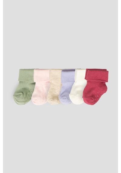 Defne Baby 5+1 Çift Kutulu Kız Newborn Yeni Doğan Ve Bebek Çorabı 0-6 Ay Çok Renkli