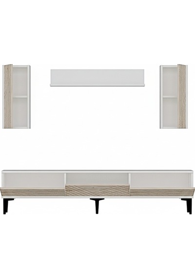 Tvr1802bt - Ferrotvr180 Tv Ünitesi Takımı Beyaz-traverten Kapak 180cm Beyaz-traverten