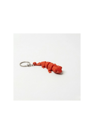 Premium 3d Baskı Kırmızı Gecko Kertenkele Anahtarlık - Hareketli Eklemli Fidget Toy Turuncu