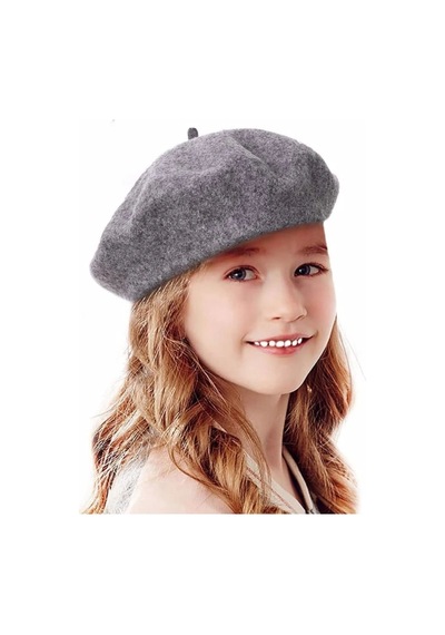 Uniquetrenders Kız Çocuk 10 - 16 Yaş Fransız Ressam Bere Gri