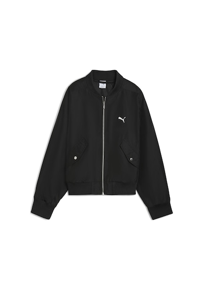 Puma T7 Satin Bomber Jacket Kadın Yetişkin Ceket Siyah