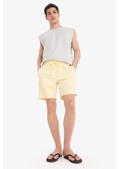 Defacto Regular Fit File Astarlı Kısa Boy Deniz Şortu B7255ax25hsyl279 Sarı