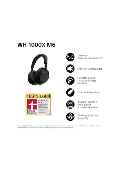 Sony Wh-1000xm6 Kablosuz Gürültü Önleyici Kulaklık, Özel Yüksek Çözünürlüklü Ses, Bluetooth Kulaklık, Konfor, Katlanabilir Tasarım, Manyetik Taşıma Çantası, 30 Saat Pil Nc Açık, İos Ve Android - Siyah Sony Wh-1000xm6 Kablosuz Gürültü Önleyici Kulaklık, Özel Yüksek Çözünürlüklü Ses, Bluetooth Kulaklık, Konfor, Katlanabilir Tasarım, Manyetik Taşıma Çantası, 30 Saat Pil Nc Açık, İos Ve Android - Siyah