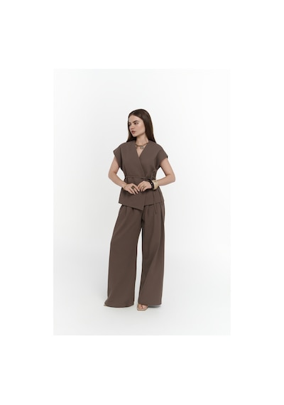 Mai Collection Mai Studios Co. Sorrenio Açık Kahve Yelek Pantolon Takım Acık Kahve Açık Kahverengi