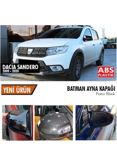 Dacia Sandero Yarasa Ayna Kapağı Batman Parlak Siyah Piano Black