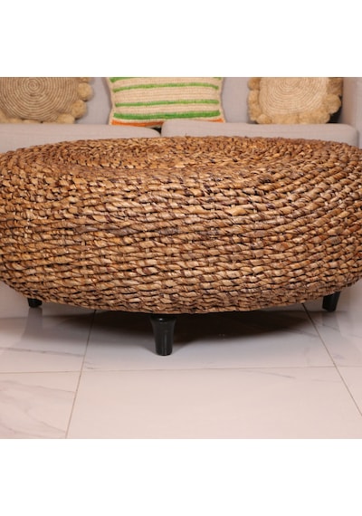 Acacia Akasya Ağacı Ve Doğal Abaka Orta Sehpa120x46 Cm Naturel