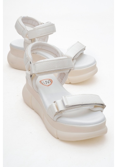 Luvishoes 4760 Beyaz Kadın Sandalet Beyaz