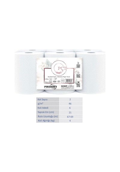 Pçt Hareketli Havlu 4 KG 6 Rulo