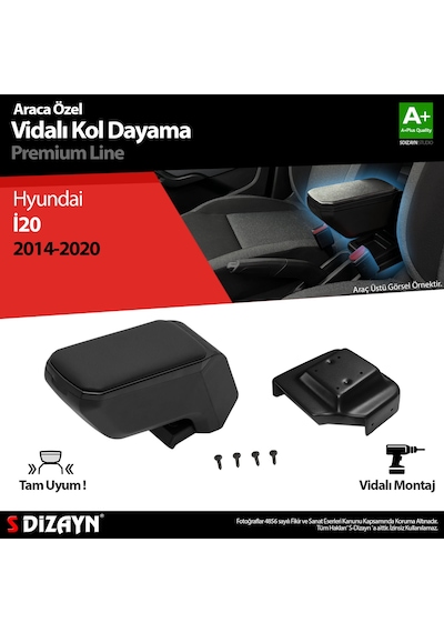 S-dizayn Hyundai İ20 Kol Dayama Kolçak Abs Vidalı Siyah 2014-2020