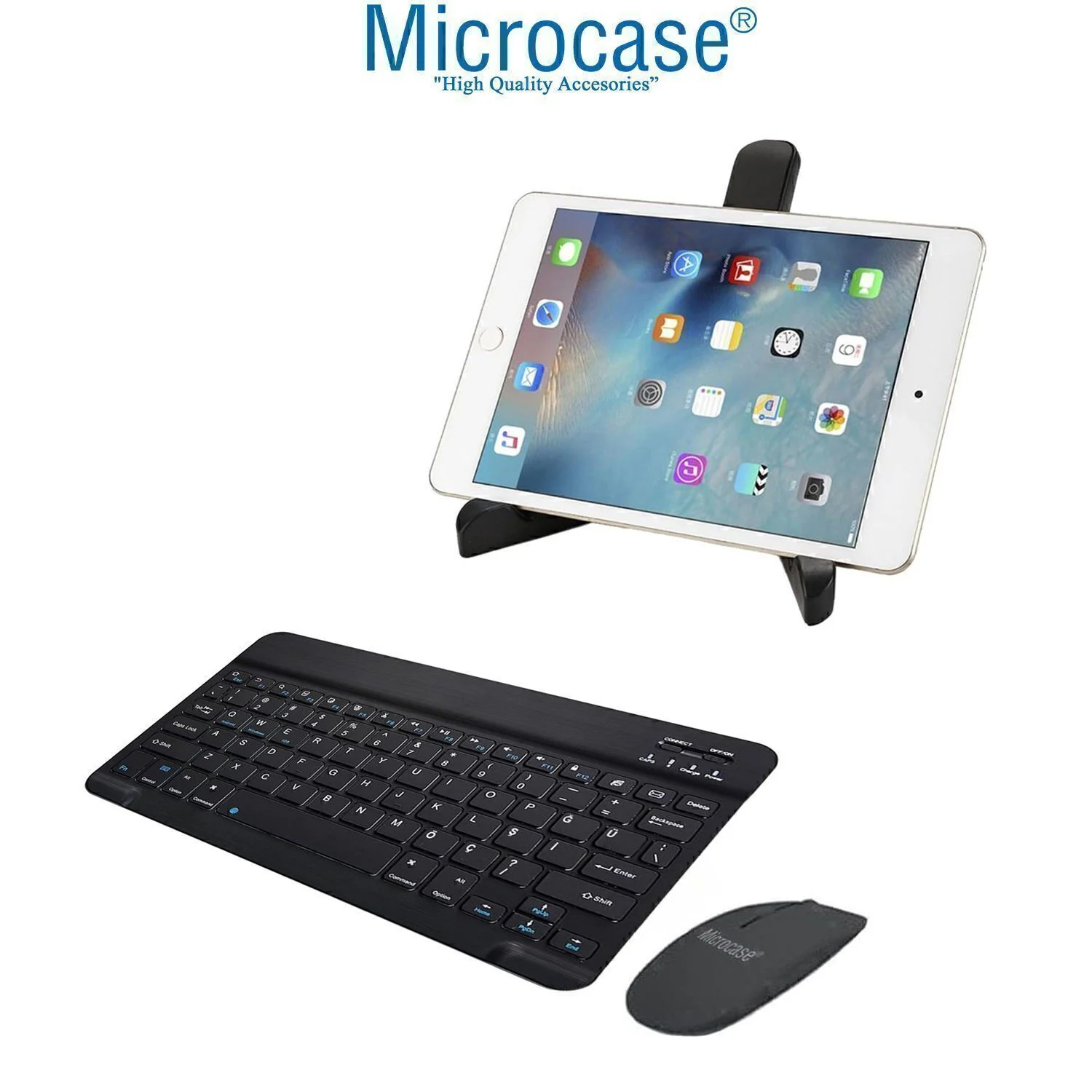 Microcase Oneplus Pad 4 13.2 İnch Tablet İle Uyumlu Tablet Çanta + Bluetooth Klavye + Mouse + Tablet Standı Siyah- Al4234 Diğer