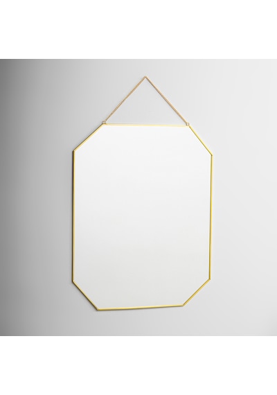 Ayna Duvar Askılı Sekizgen Geometrik 50x40cm Gold