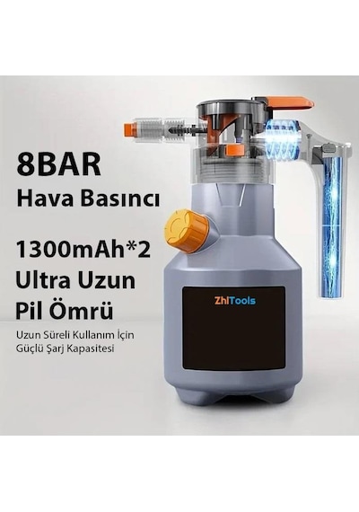 Zhltools 2l Yüksek Basınçlı Şarjlı Köpük Makinası Oto Yıkama Pompası Köpük Püskürtücü