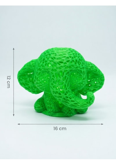 Sevimli Fil Çocuk Odası Gece Lambası 3d Tasarım Led Işıklı Masaüstü Mesh Dekor Hediyelik Yeşil