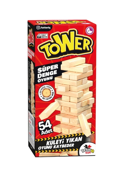 Ahşap Jenga Denge Oyunu Tower Büyük Boy 54 Parça