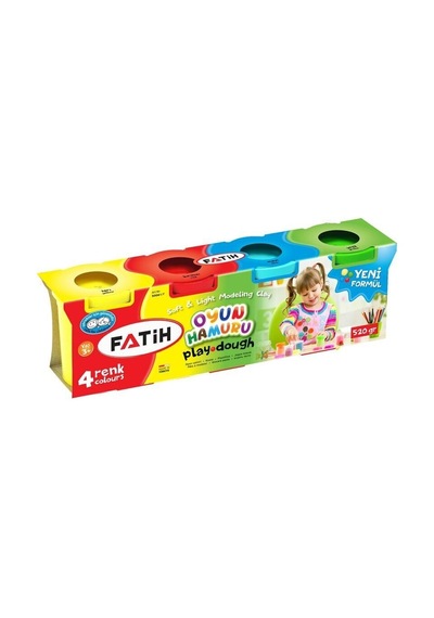 Fatih 50061 520 Gr 4 Renk Oyun Hamuru Çok  Renkli