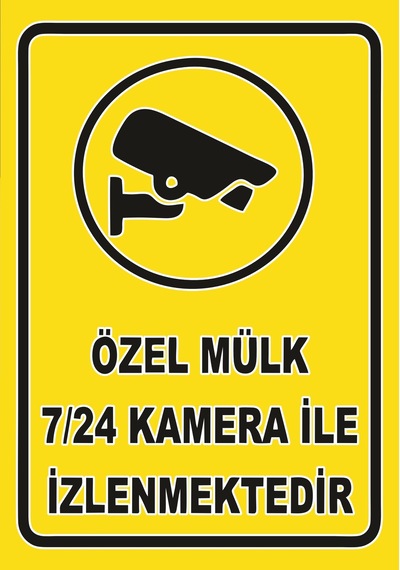 Özel Mülk Kamera İle İzlenmektedir Sticker 20x28 Cm