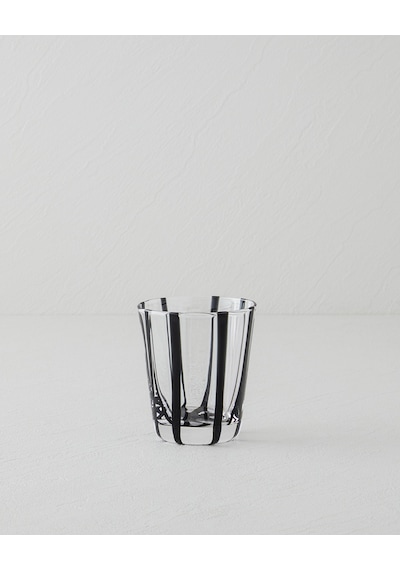 English Home Stripe Cam El Yapımı Bardak 240 Ml Siyah