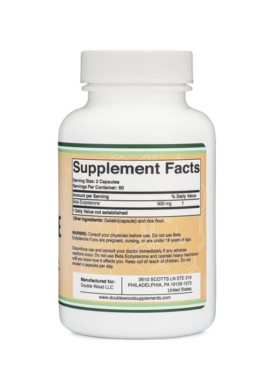 Double Wood Beta Ecdysterone - 120 x 500 Mg Capsules