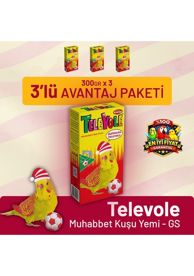 Televole Muhabbet Kuşu Yemi Gs - 3 Adet 300 G