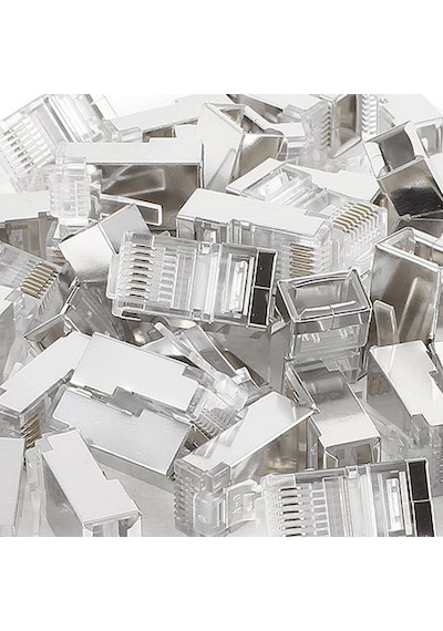 Rj45 Jack Metal Uç Jak Konnektör Cat5E/Cat6 100 Adet