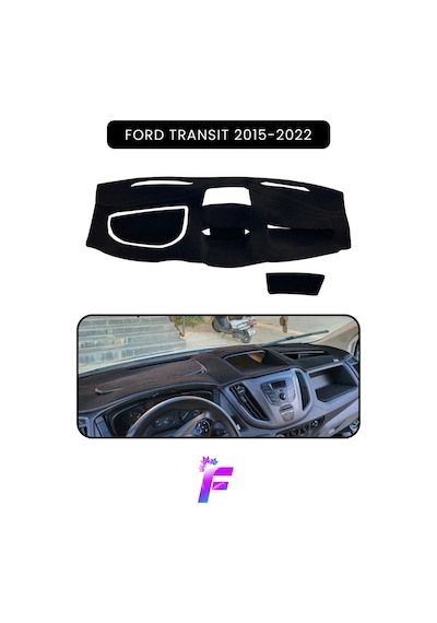 Ford Transit 2015-2022 Araca Özel Torpido Örtüsü Ön Göğüs Kılıfı Tam Koruma Oto Aksesuar Tc18 Siyah
