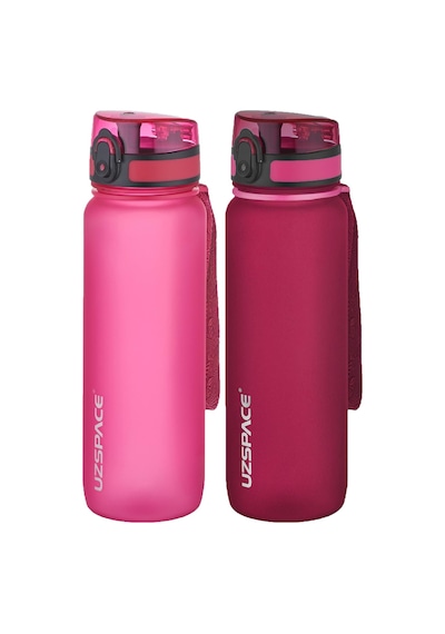 Uzspace 2'li Tritan Matara Seti 800 Ml 14 Farklı Renk Seçeneği Fiftyfifty-3053seta Pembe-Kırmızı