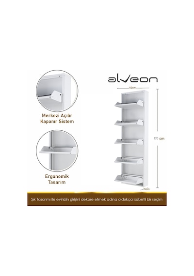 Alv-1005 Alveon Metal Ayakkabılık Beyaz