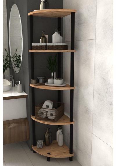 Decoline Banyo Rafı 5 Katlı Moblen Modern Organizer Depolama Ünitesi-atlantik Çam Atlantik Çam