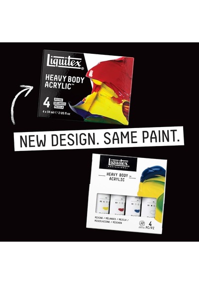 3699309 Professional Heavy Body Akrilik Boya, Sanatçı Kalitesinde, Mükemmel Işık Haslığı, Yağlı Tutarlılık, Renk Seti - 4 Renk Her Biri 59 Ml Tüp