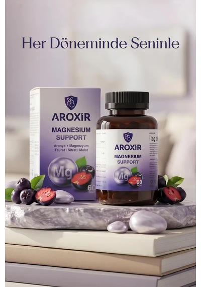 Aroxir Magnesium Support Günlük Destek Aronya Ve Magnezyum Taurat, Sitrat, Malat 60 Tablet