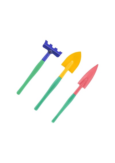 Küçük Hobi Set 3'lü Çapa Tırmık Metal Bahçe Tarla Çim Peyzaj Bitki Çiçek Ekme Toprak İşleme Küreği