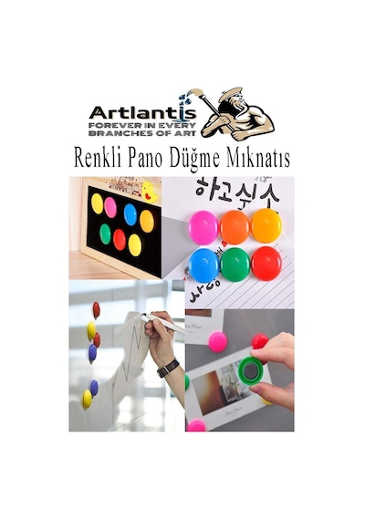 Renkli Pano Düğme Mıknatısı 20 Li 1 Paket Manyetik Yuvarlak Mıknatıs Buzdolabı Renkli Plastik Kaplı Dekarasyon Hobi Etkinlik