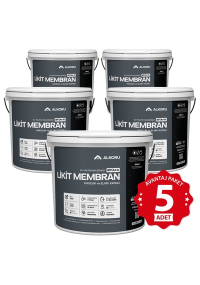 Alkoru 5 Adet 13 Kg Bitüm 1k Likit Membran Avantaj Paket