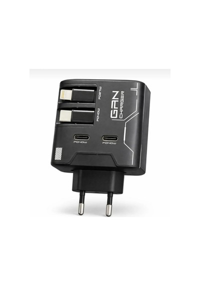 Gan Pd Hızlı Şarj Adaptörü 40w Lightning Kablolu Hızlı Şarj Çoklu Çıkış Usb-c Cihazı Ev Ofis Uyumlu