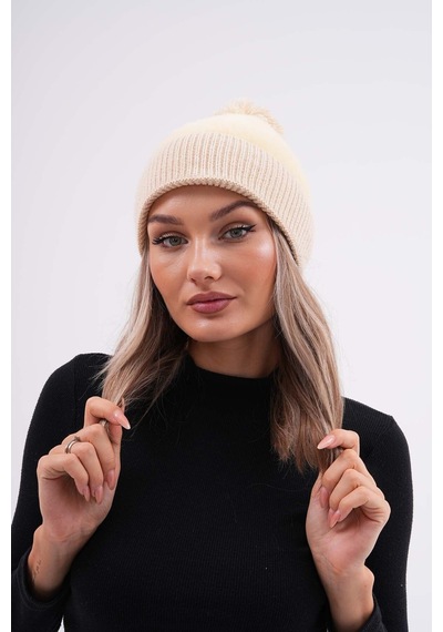 Ritagarcia Peluş Ponponlu Bere Krem