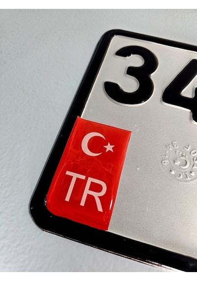 Plaka Kırmızı Damla Tasarım Tr Motosiklet İçin Tasarlanmış Sticker Plaka Tr Sticker