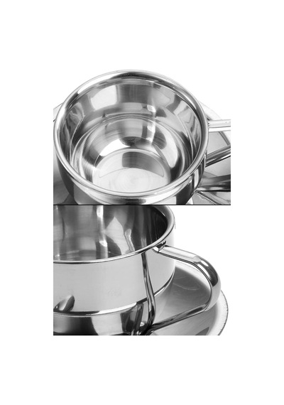 Çelik 4 Adet 180 Ml Çift Cidar Espresso Kahve Fincan Set Sunum Bardağı Diğer