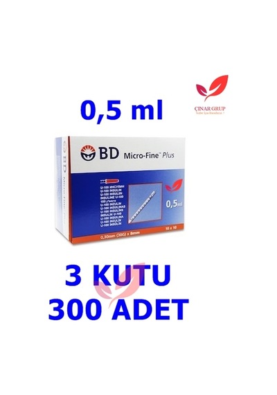 (100'Lu 3 Kutu) 0.5 Ml Bd Micro-Fine Plus İnsülin Enjektörü