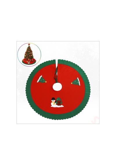 Yılbaşı Çam Ağacı Altı Örtüsü Desenli - 90 Cm