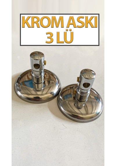 Krom Askı 3 Lü 20 Cm Uzunluğunda Gümüş