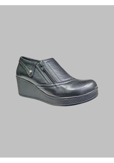 Castle Black Cb-22517 Kadın Deri Comfort Ayakkabı Siyah