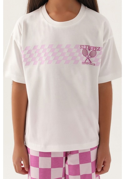 Rolypoly Saint Tropez Pembe Kız Çocuk Kapri Takım 5274-42958 Krem