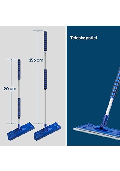 Mop Sopası, Teleskopik 90-150 Cm Ayarlanabilir Alüminyum Gövde, Soft Touch Kaymaz Sap, Standart Mop Başlıklarıyla