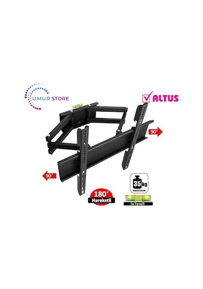 Altus Uyumlu Al 43l 6925 4b 43" Uydu Alıcılı Full Hd Smart 32- 55 İnç Çift Kollu Hareketli Lcd Led Tv Askı Aparatı