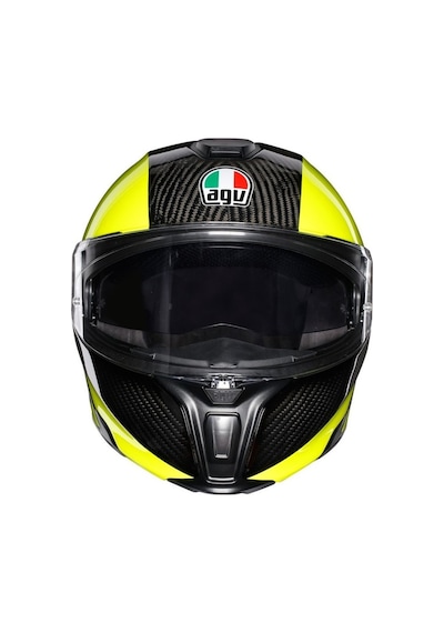 Agv Sport Carbon Yellow Modular Çene Açılır Kask Sarı - Siyah