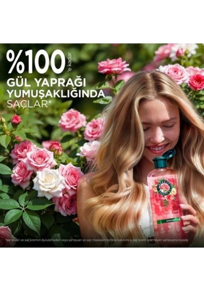 350 Ml Gül Kokulu Şampuan, Kadifemsi Yumuşaklık Ve Doğal İçerik