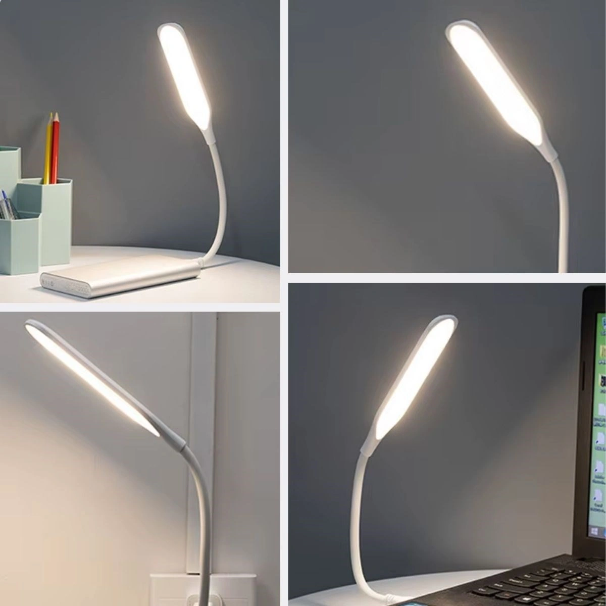 Mcg Usb Girişli 14 Ledli 3 Kademeli Dokunmatik Masa/kitap Okuma Lambası Ledi Beyaz Renkli