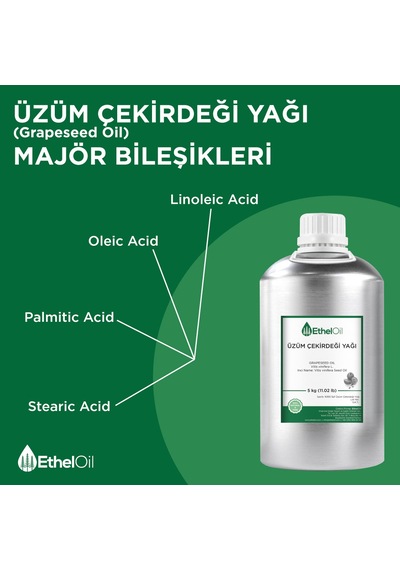 Etheloil Üzüm Çekirdeği Sabit Yağı 1 KG