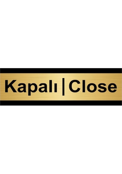 Kapalı-close 5x20cm Altın Renk Metal Yönlendirme Levhası