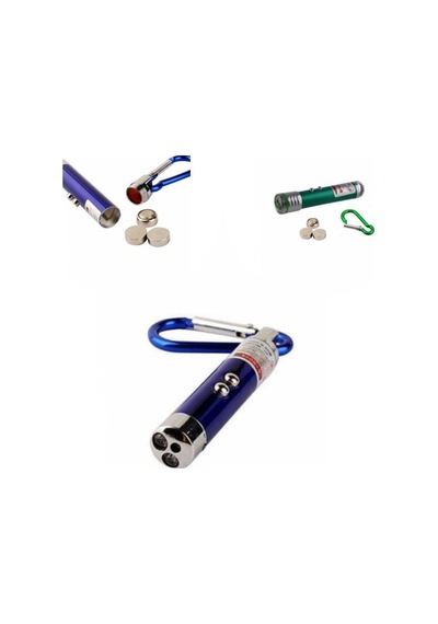 3 Fonksiyonlu Kırmızı Beyaz Işıklı Led Lazer Kedi Köpek Oyuncak A Çok Renkli